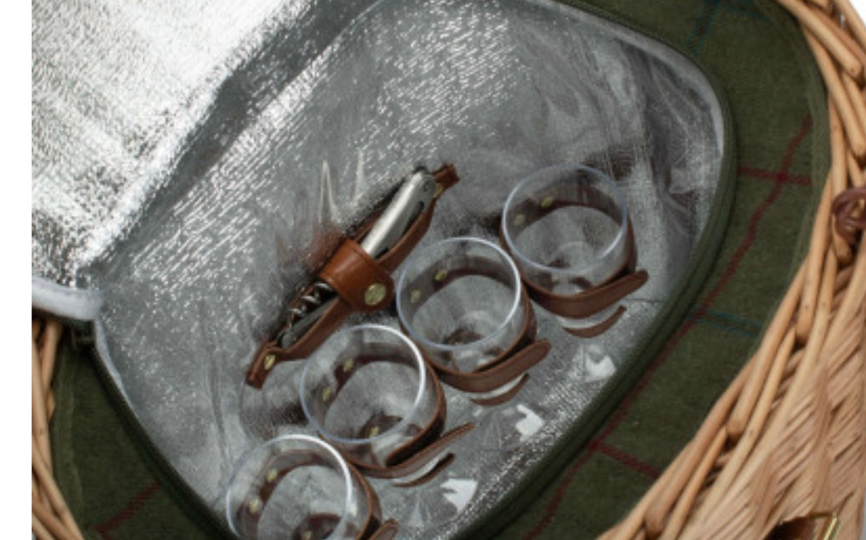 The Buxton -green tweed chiller basket