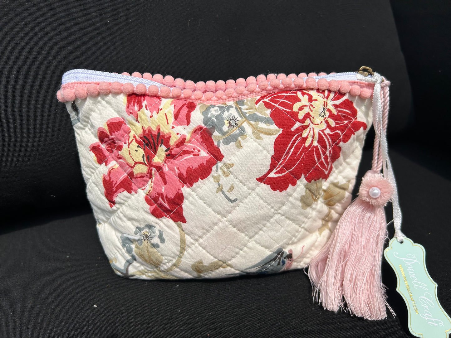 Printed quilted pretty make-up bags