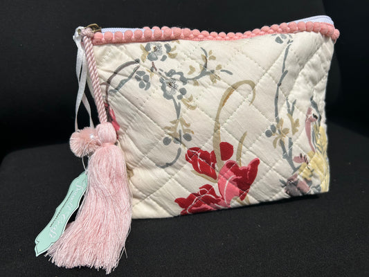 Printed quilted pretty make-up bags