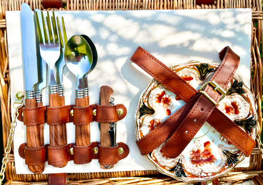 vintage china in picnic hamper