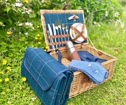 leather trimmed picnic hamper