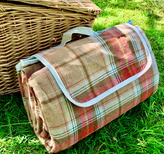 Tweed picnic rugs - waterproof backed