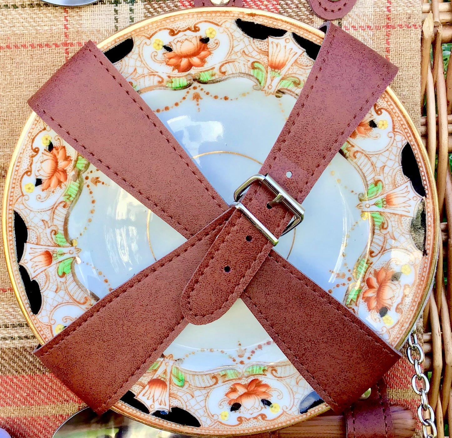 The Heathcliff - a tweed lined fitted picnic hamper for 4