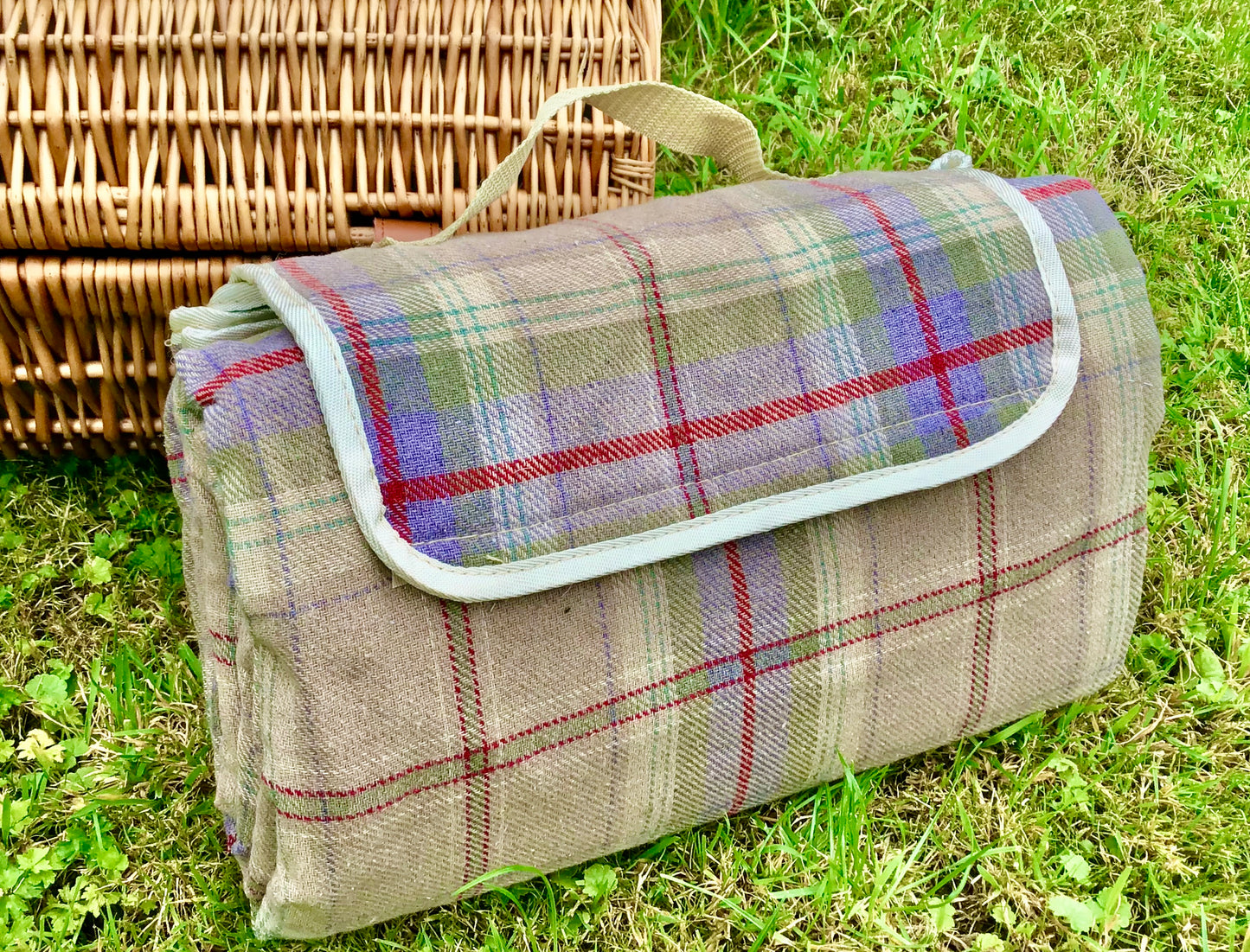Tweed picnic rugs - waterproof backed