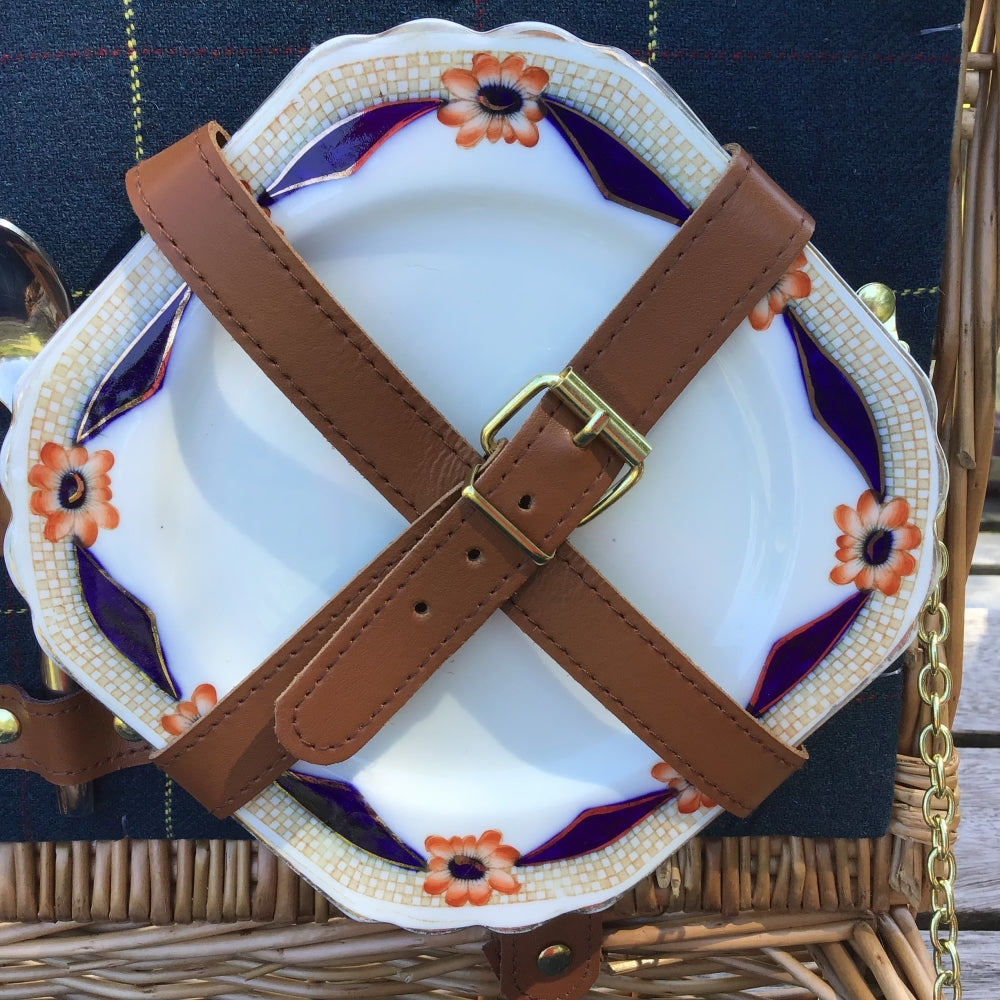 picnic hamper with vintage china