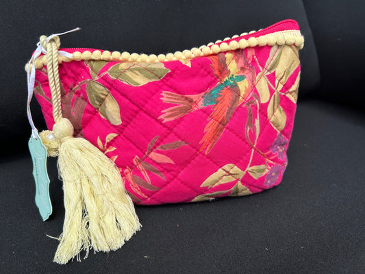 Printed quilted pretty make-up bags