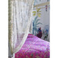 Indian printed  Hot Pink Birds Double quilt