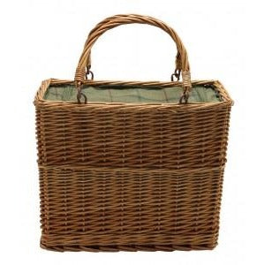 chiller basket for willow picnic or shopping  green tweed