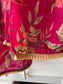 ladies pom pom trimmed hot pink cotton scarf