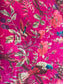 ladies pom pom trimmed hot pink cotton scarf