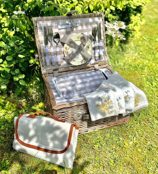 gingham picnic basket