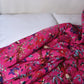 Indian printed  Hot Pink Birds Double quilt