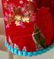 Red exotic bird ladies Indian printed cotton scarf 180x50cm