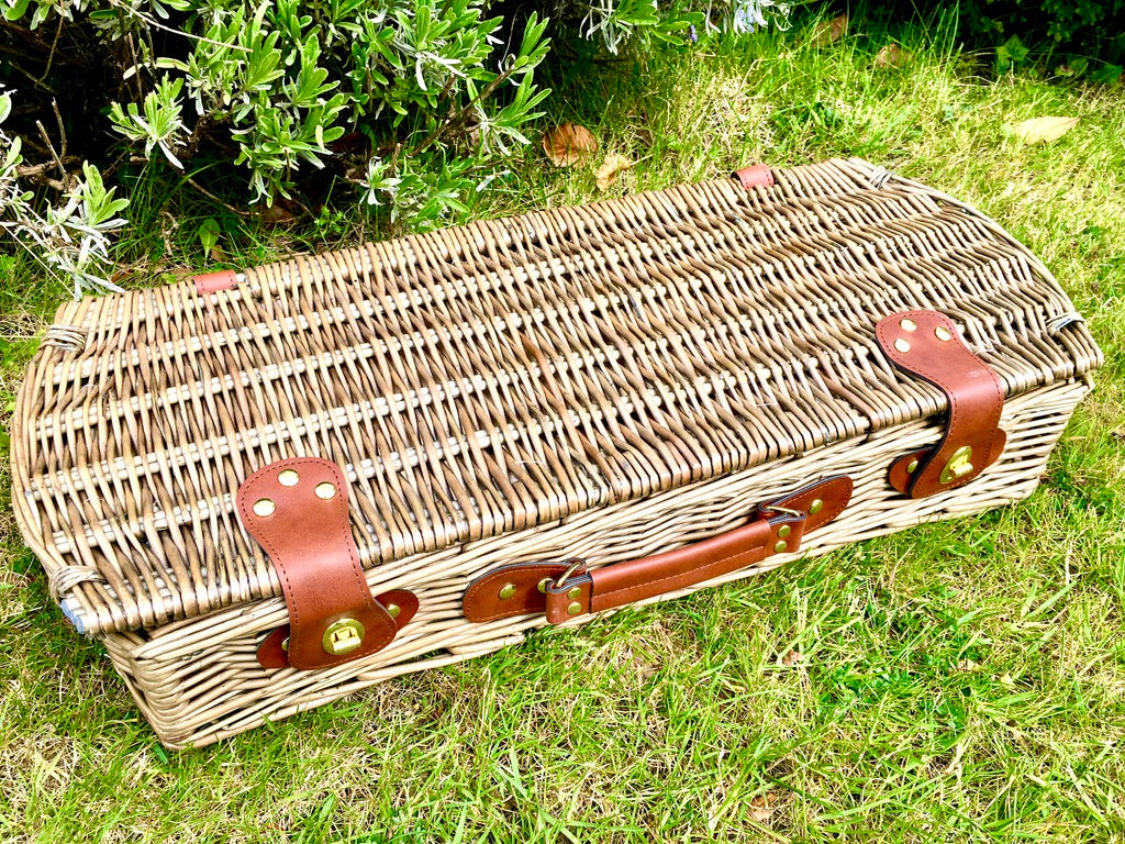 Barbeque tools in willow basket