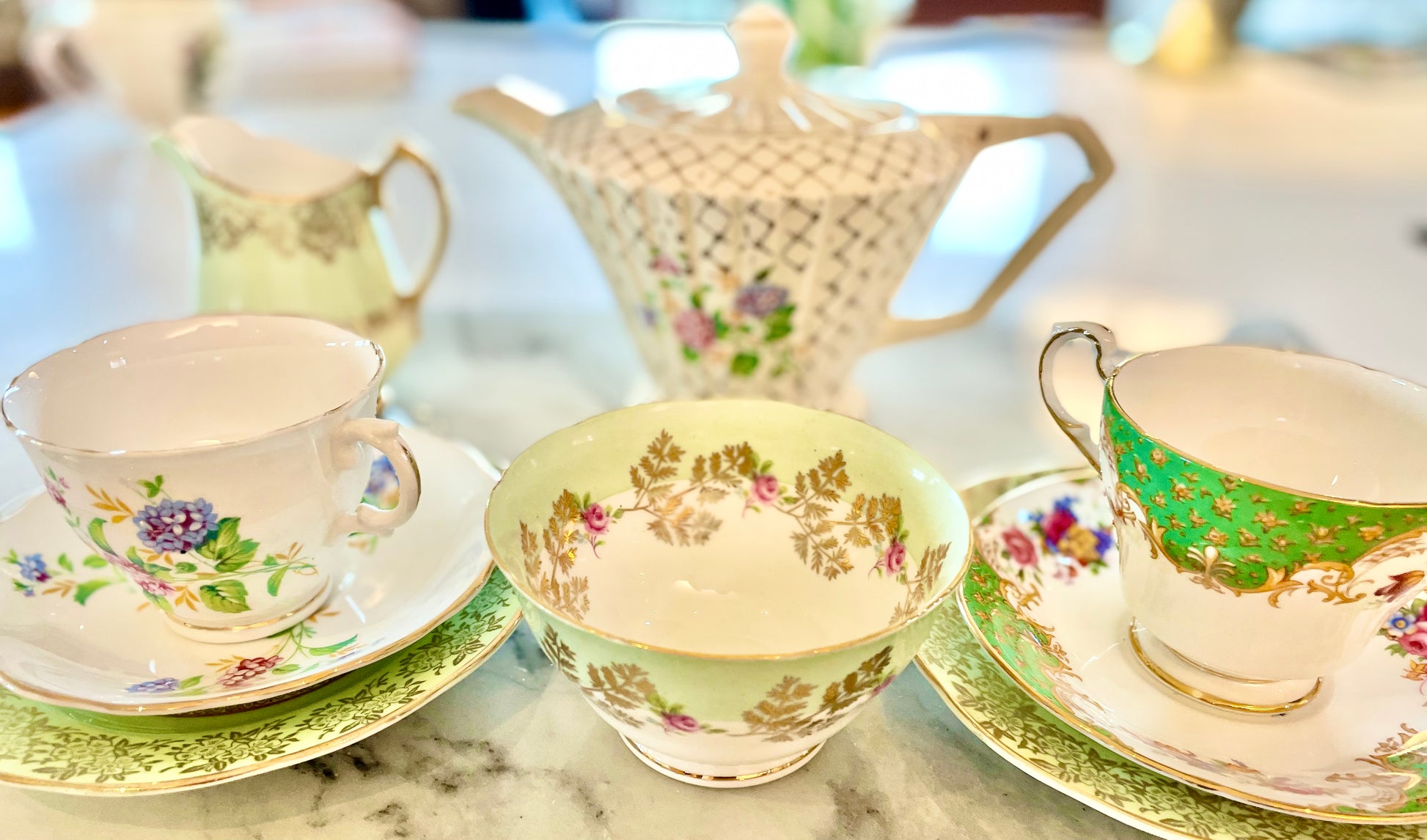 vintage china tea set for2