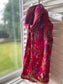 Hot Pink exotic bird ladies Indian printed cotton scarf 180x50cm