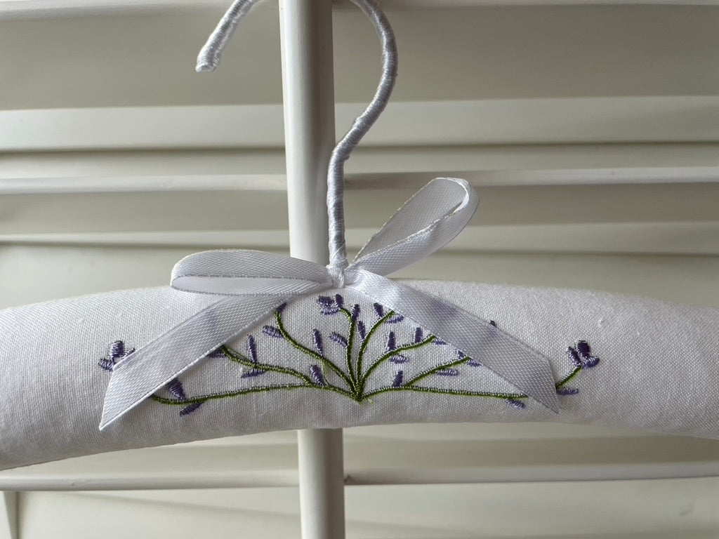 Embroidered padded coat hangers