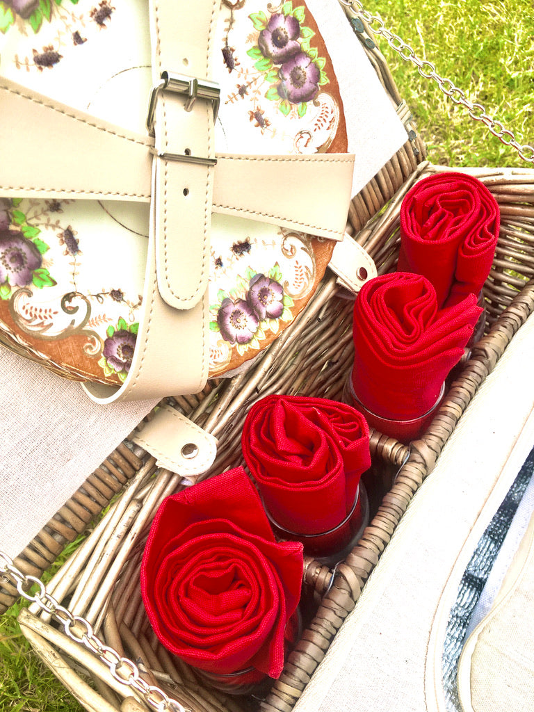 glasses in picnic hamper