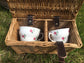 vintage china in picnic hamper
