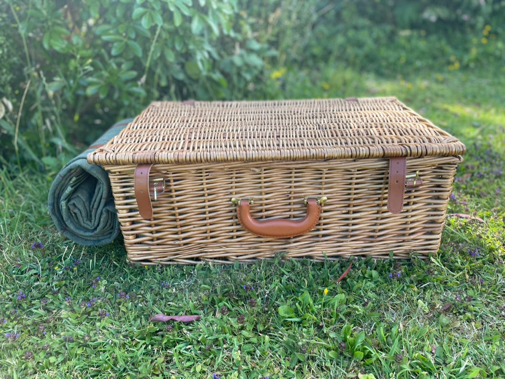 The Balmoral  - a leather trimmed picnic hamper for 4