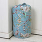 Indian printed  soft blue floral  birds double quilt