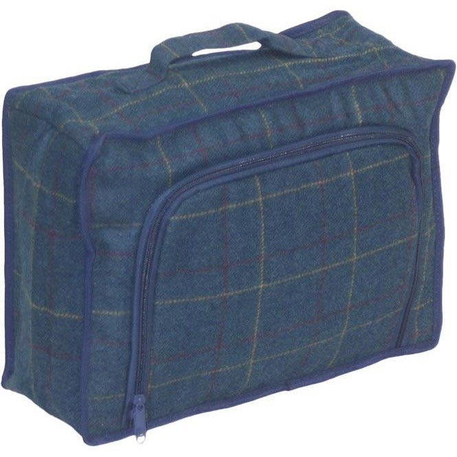 navy tweed picnic cooler bag