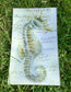 Vintage decoupage glass plate - Seahorse