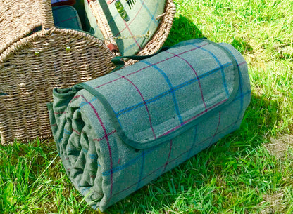 Tweed picnic rugs - waterproof backed