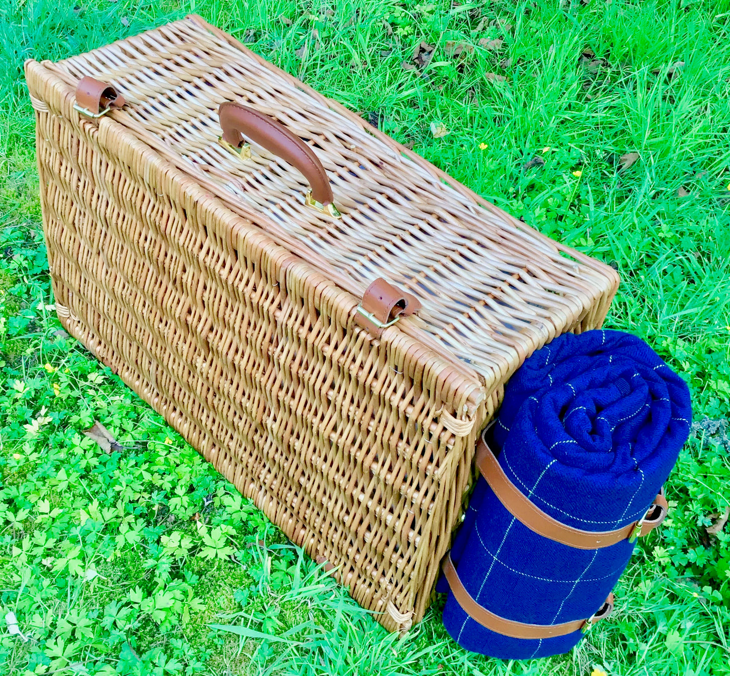trunk picnic hamper with rug