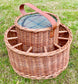 party basket with glasses