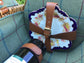 The Boston  - a barrel shaped  leather trimmed  picnic hamper for 2